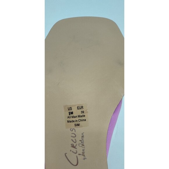 Circus Ny Sam Edelman Heeled Sandals Sim Fiji Flower Bow Pink Us 9 Slip On - Picture 9 of 10